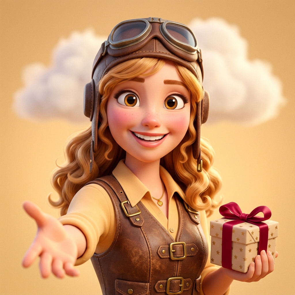 Charlotte — Pixar-style AI customer retention pilot portrait