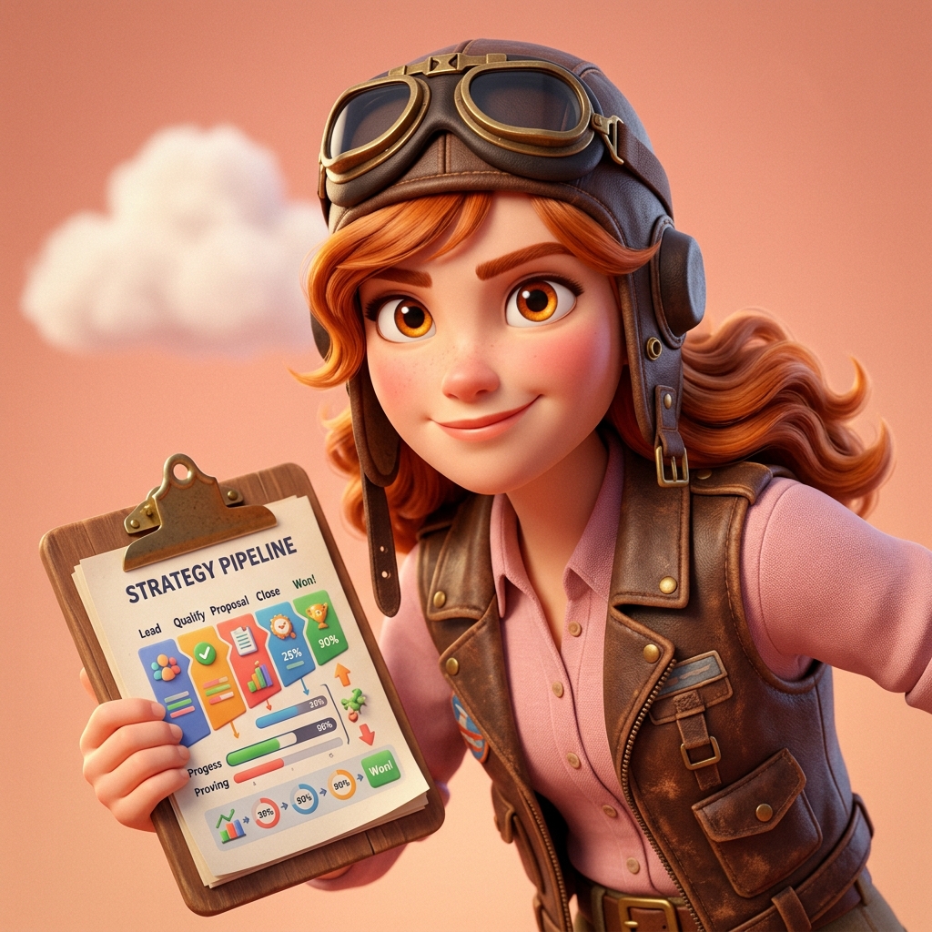 Harper — Pixar-style AI sales strategist pilot portrait