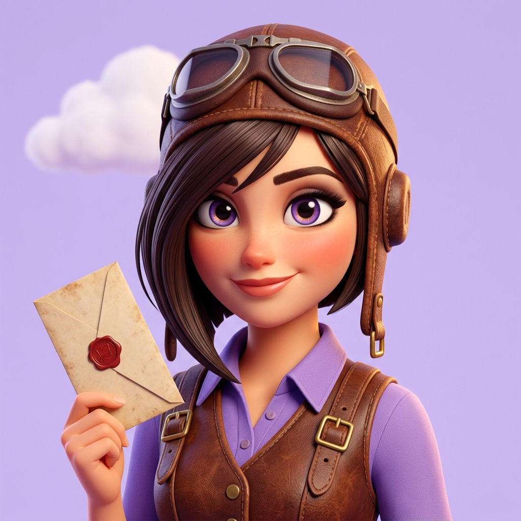 Sloane — Pixar-style AI email marketer pilot portrait