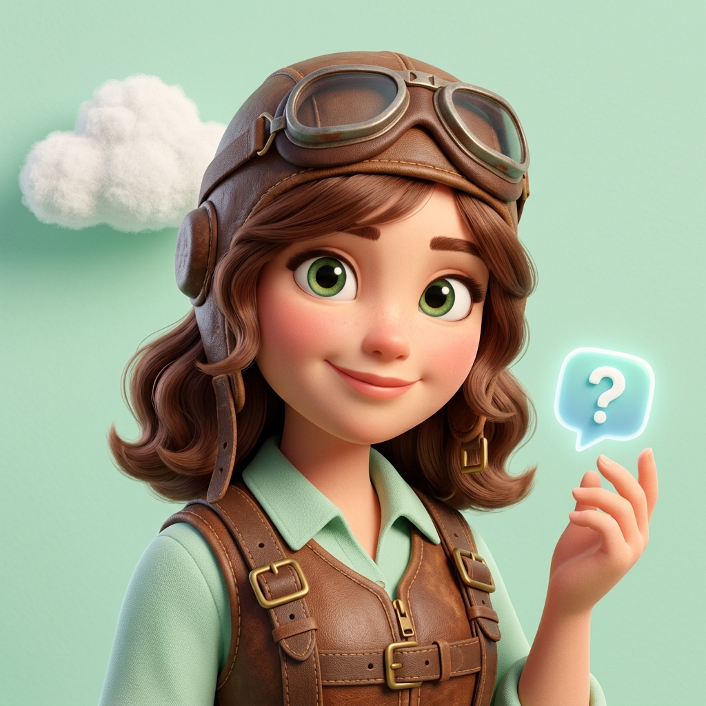 Sophia — Pixar-style AI customer support concierge pilot portrait